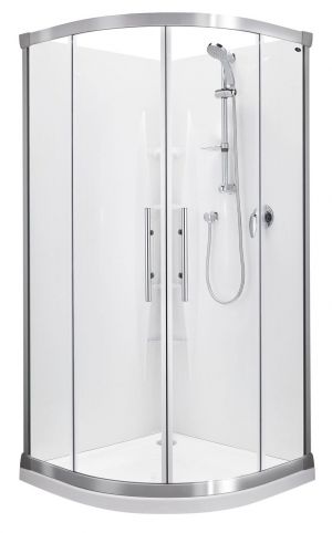 Englefield VALENCIA 1000x1000 Round Sliding Shower Satin